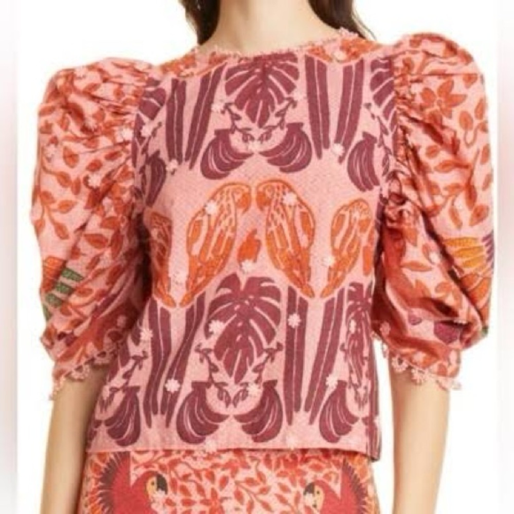FARM Rio Women's Macaw Puff Sleeve Top